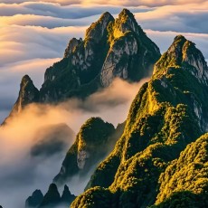延绵山岗万仞高