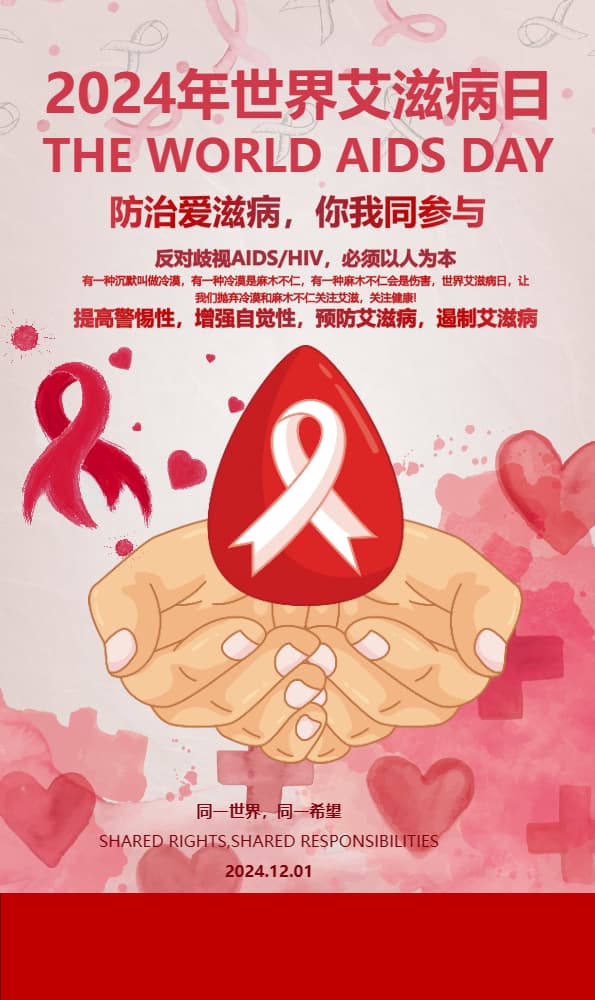 艾滋病红丝带海报&素材