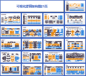 可视化逻辑架构图拼色21页