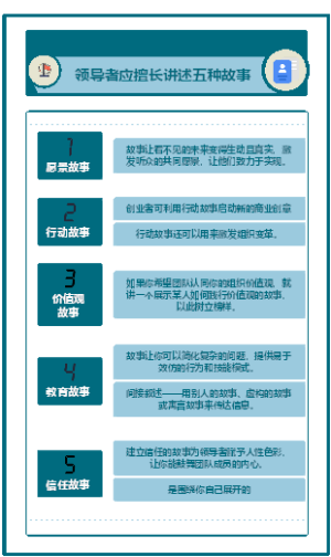 卓越的领导者，擅长讲述五种故事