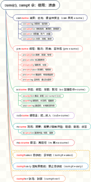 sumpt；sume 拿；使用；浪费