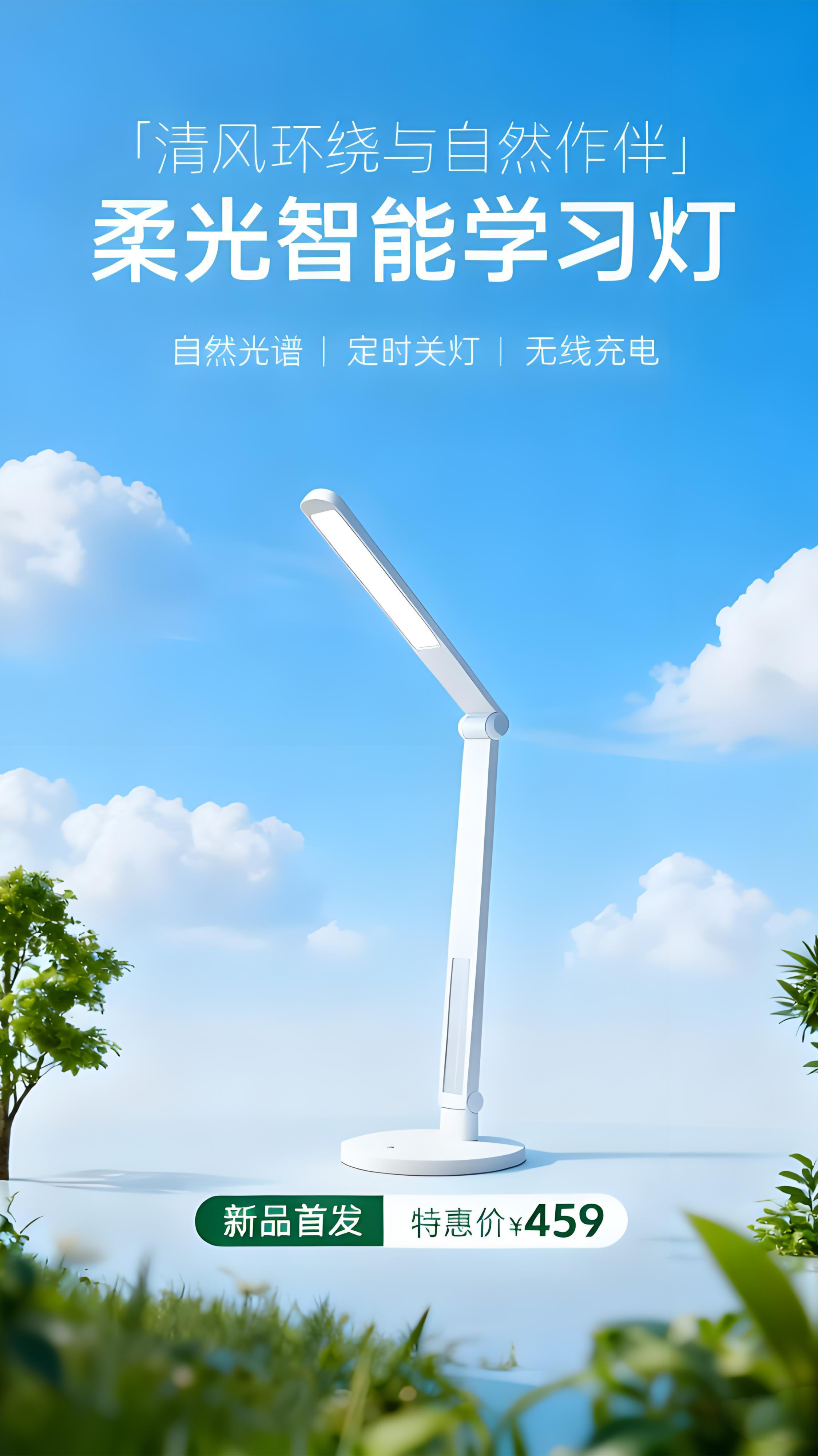 清风环绕，自然作伴——柔光智能学习灯新品首发，特惠价459元！