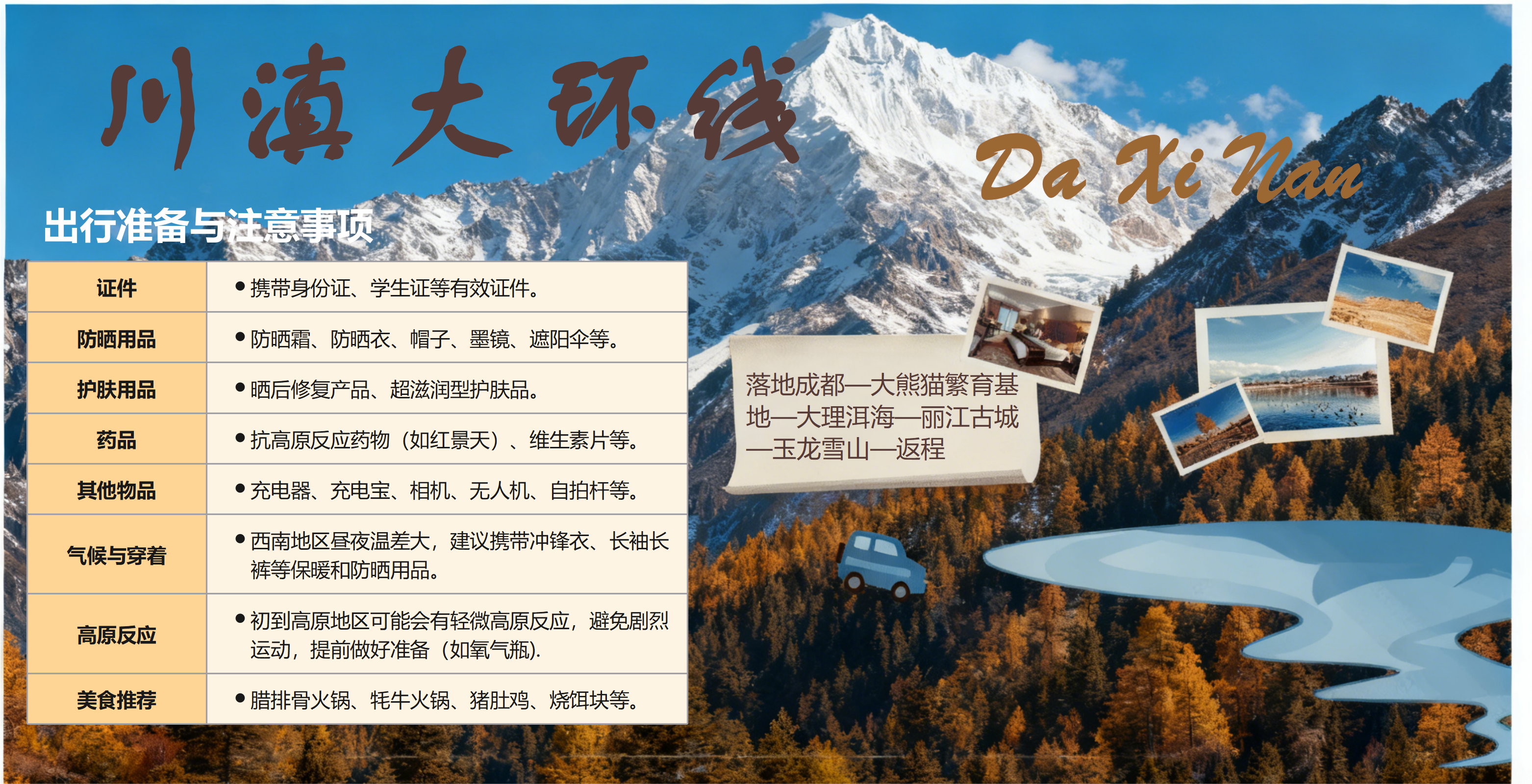 川滇大环线出行全攻略：准备、路线、美食一网打尽
