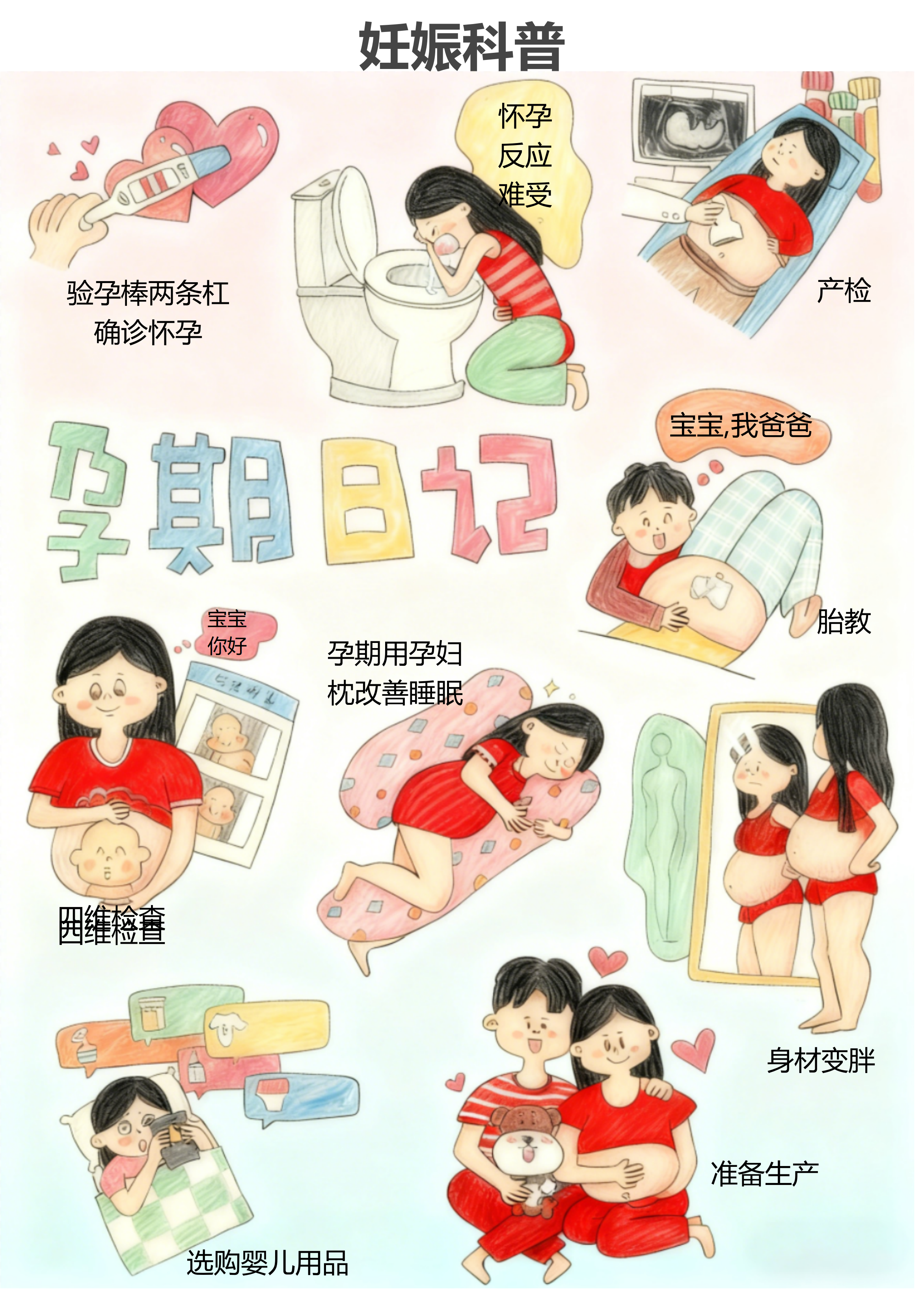 孕期日记：从验孕棒到准备生产的温馨历程