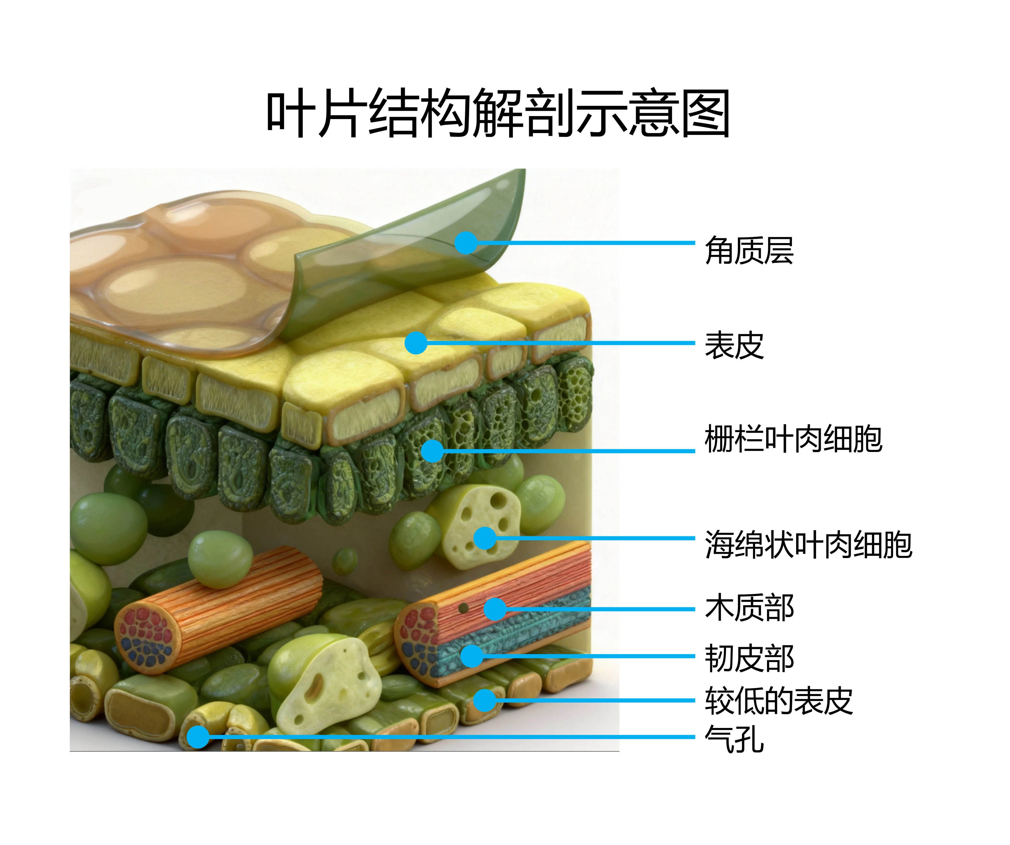 叶片结构解剖示意图，一图看懂叶片内部构造