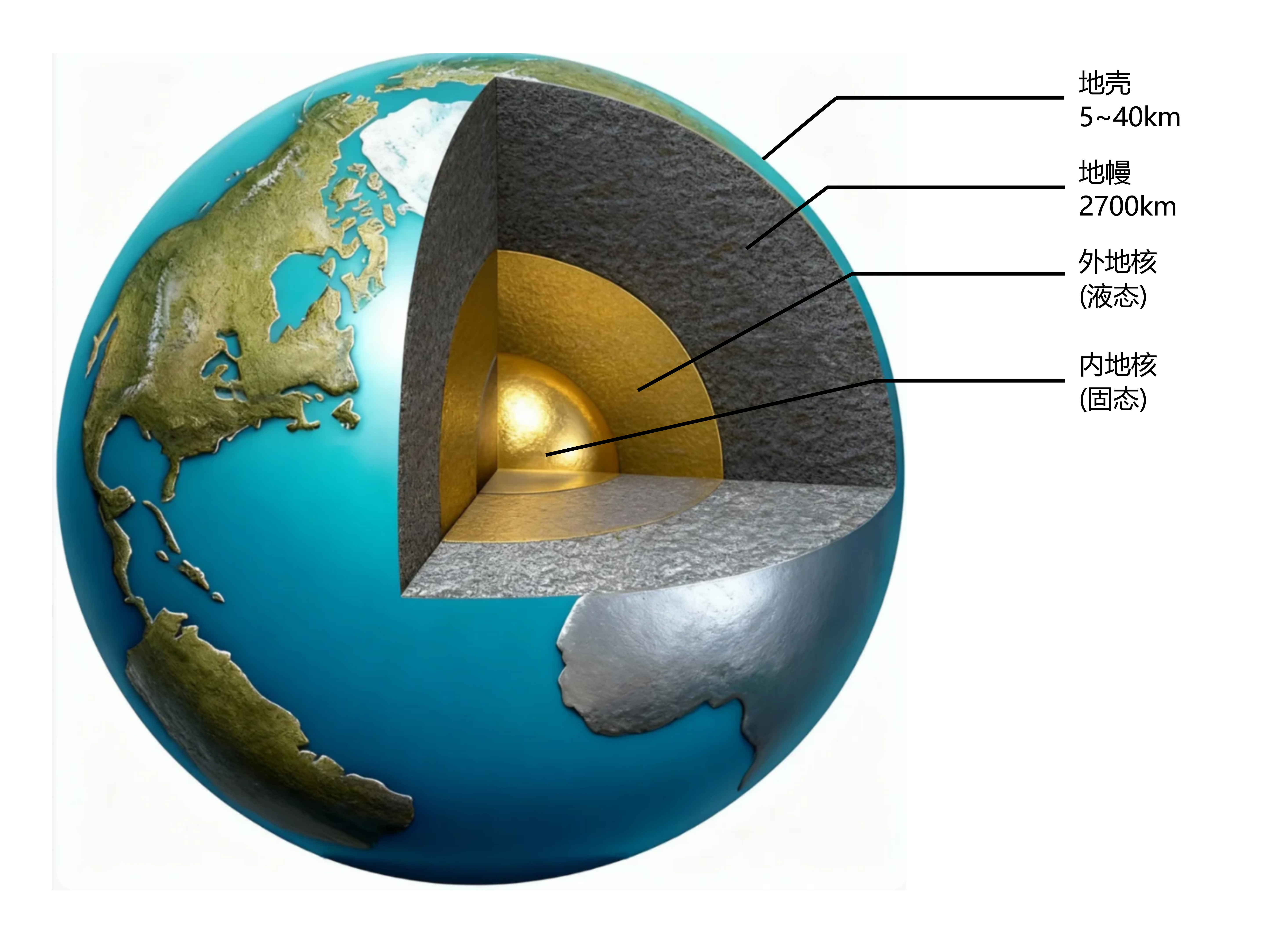 地球内部结构大揭秘：地壳、地幔、地核深度全解析