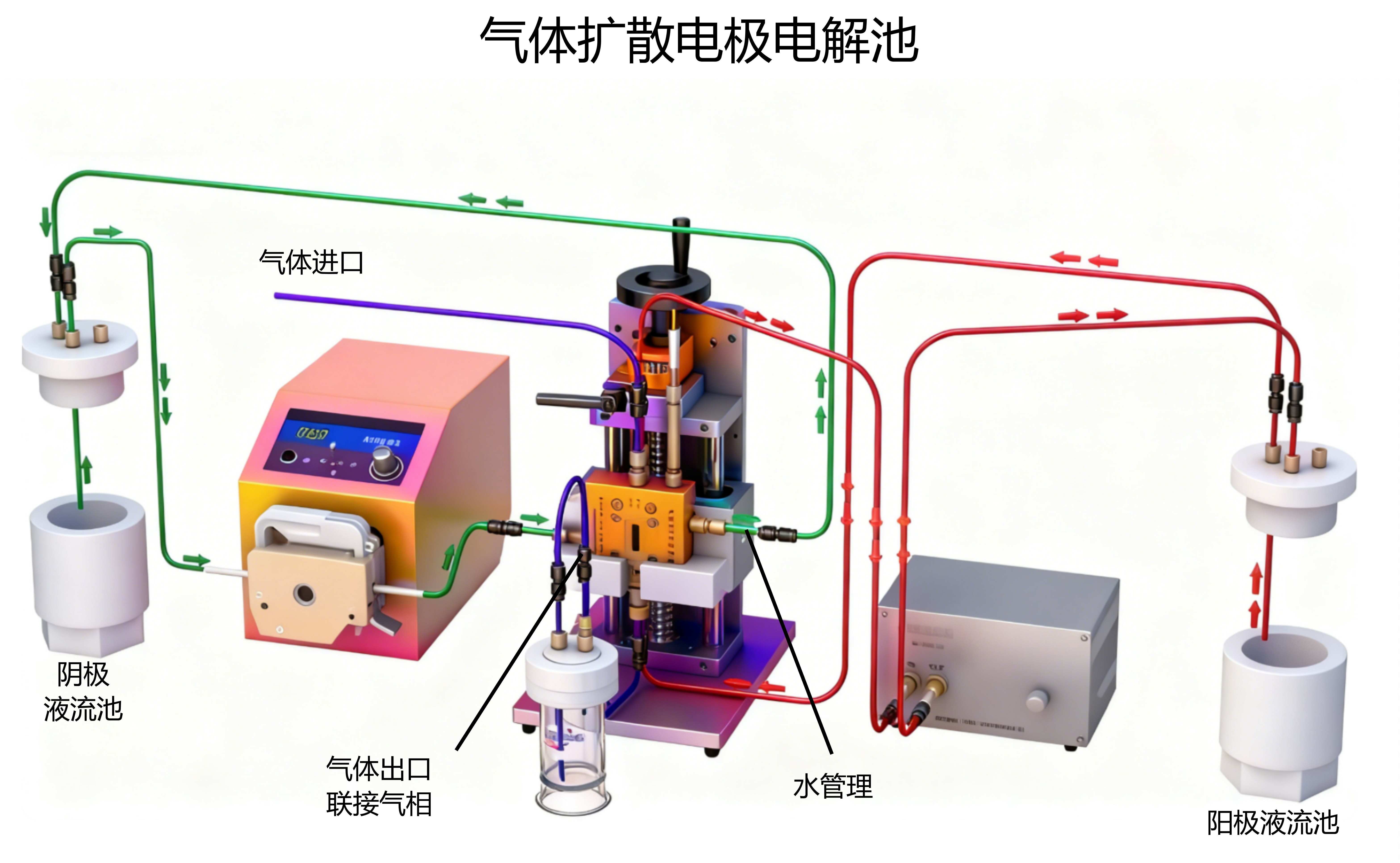气体扩散电极电解池设备示意图