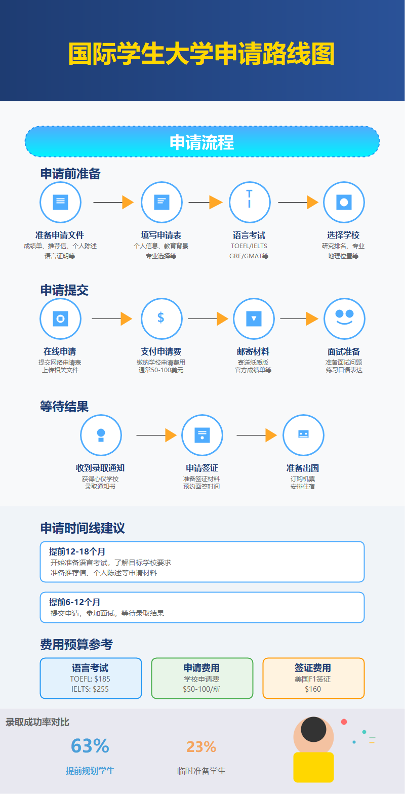 国际学生大学申请路线图，助你轻松圆梦海外名校！