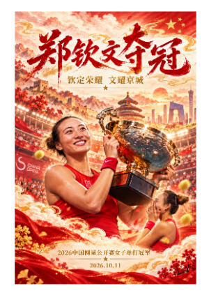 郑钦文2026年中国网球公开赛女单夺冠