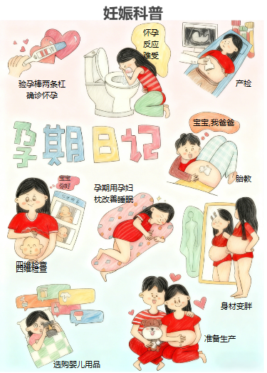 孕期日记插画