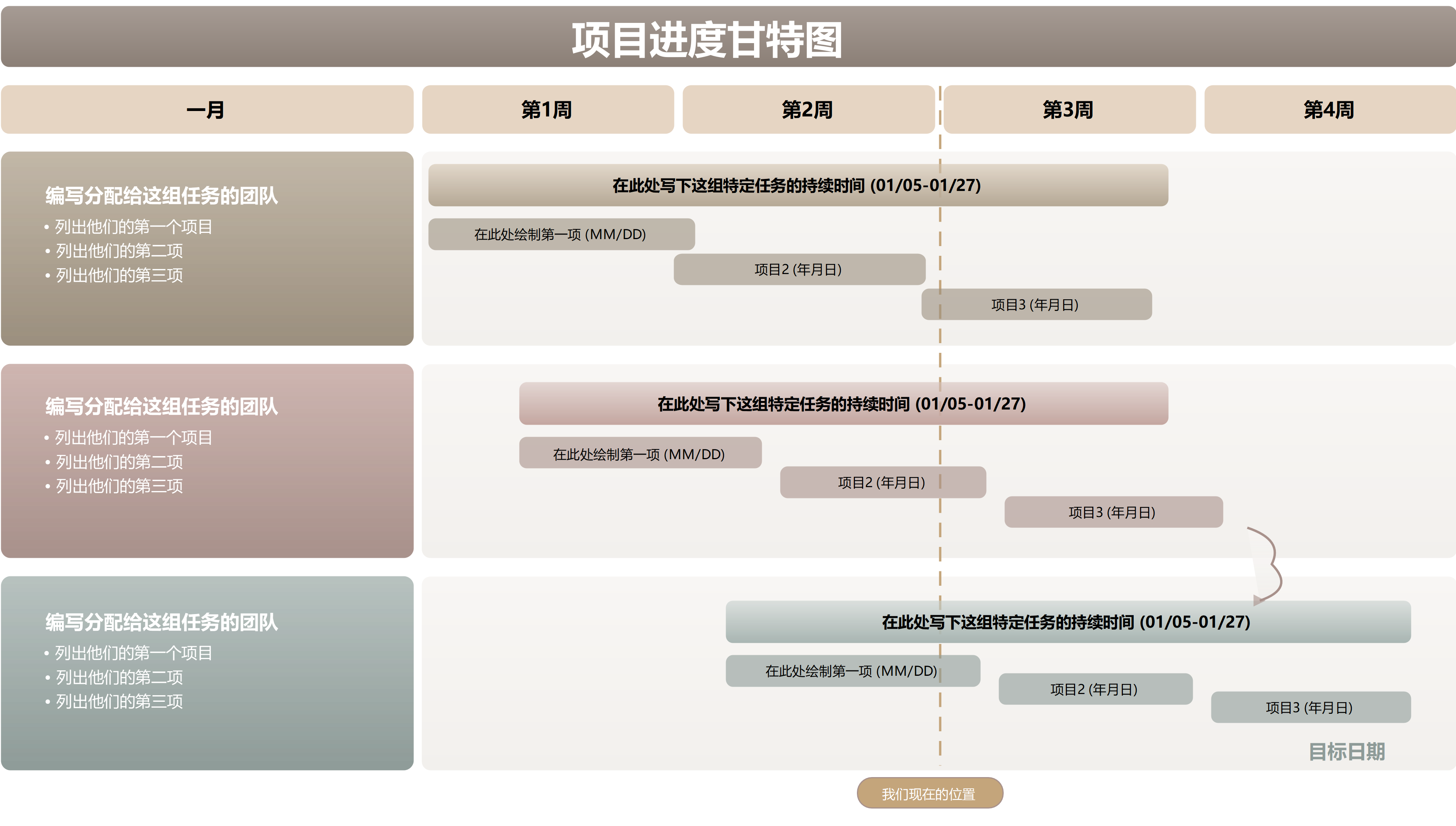 项目进度甘特图模板