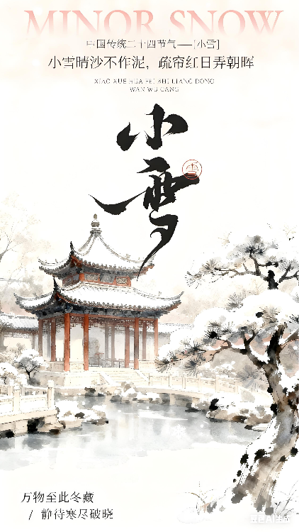 小雪节气古风插画