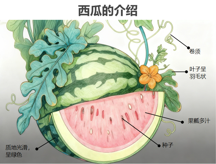 西瓜结构科普插画