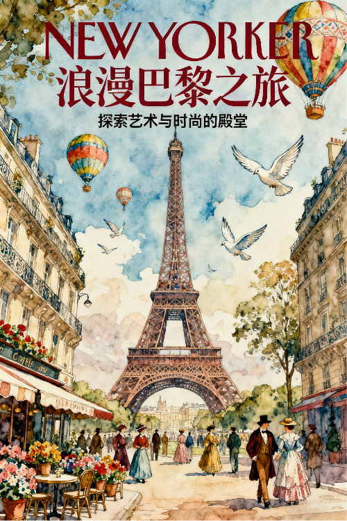 浪漫巴黎之旅插画