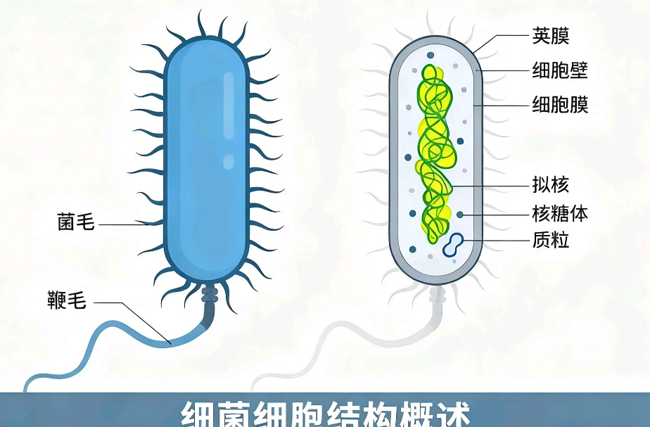 细菌细胞结构解剖示意图