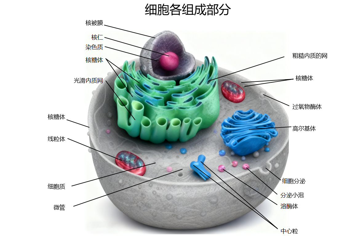 真核细胞结构解剖示意图