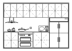 一字型厨房立面图
