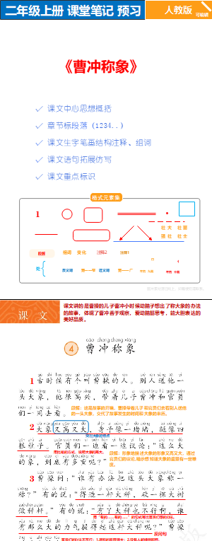 人教版语文二年级上册P28-30《曹冲称象》