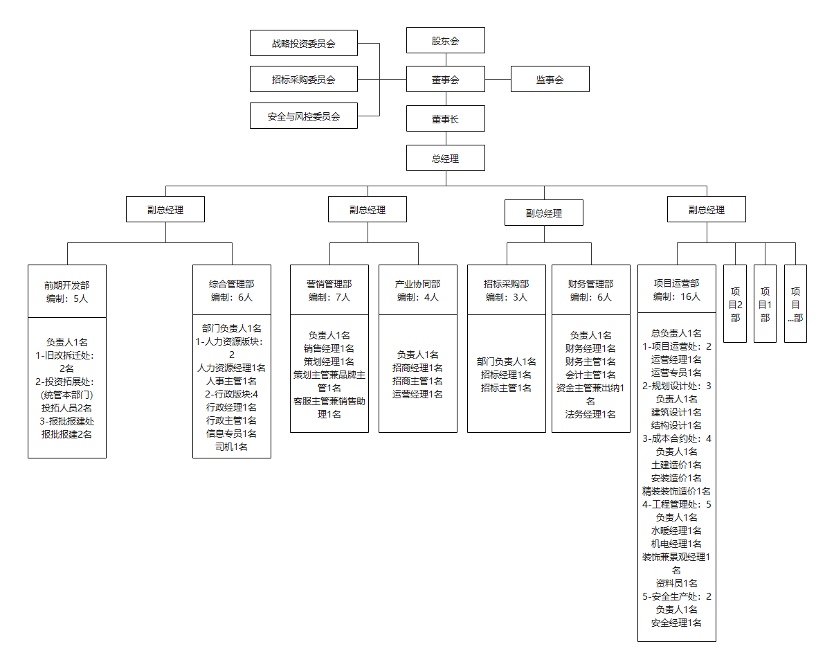 城投地产集团区域公司组织架构图