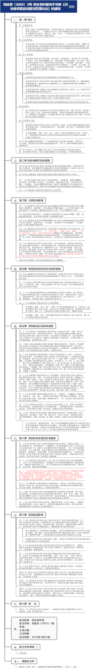 农建发〔2025〕3号-农业农村部关于印发《高标准农田建设质量管理办法》的通知