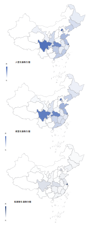 保研生源地域分析：热力地图