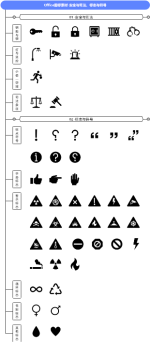 Office图标素材-安全与司法、标志与符号