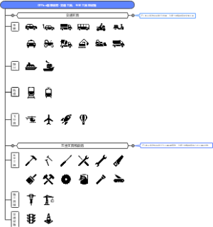 Office图标素材-交通工具、五金工具和设施