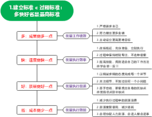 1.建立标准 c 过程标准：多快好省是最高标准
