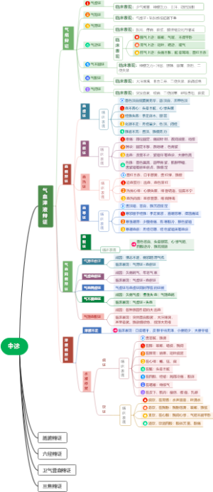 中诊（气血津液辩证）思维导图