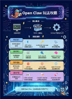 Open Claw玩法攻略-AI Agent自动化工具技能清单