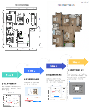 三卧双卫中轴客厅平面图