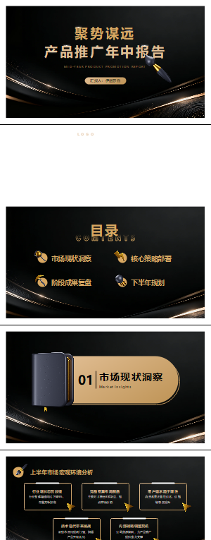高端产品推广年中总结PPT模板