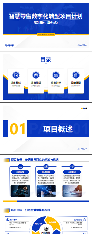 智慧零售数字化转型项目计划PPT模板