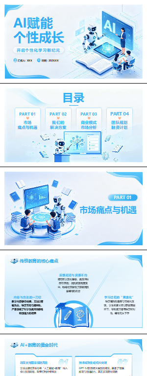 AI赋能个性成长PPT模板