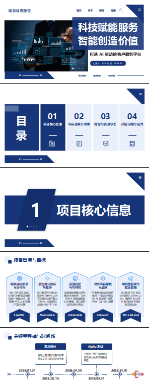 项目状态报告PPT模板
