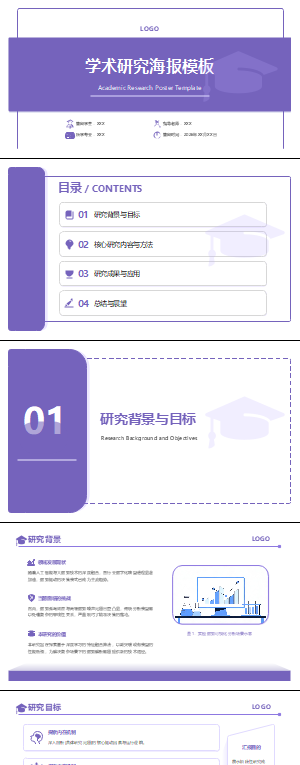 学术研究海报模板