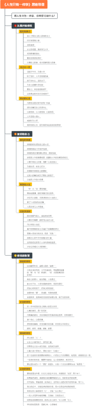 《人生只有一件事》思维导图