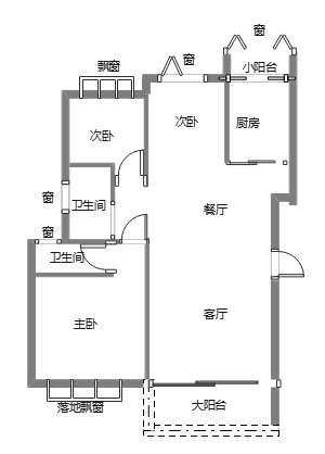 海口金海雅苑2栋2单元3号房的户型图