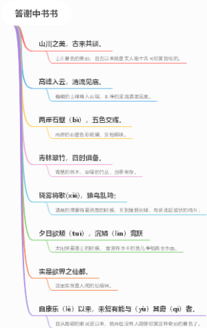 《答谢中书书》思维导图原文及译文