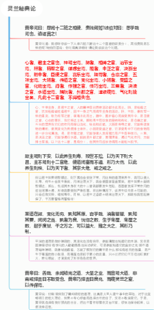 《黄帝内经》素问第8篇《第八篇 灵兰秘典论》