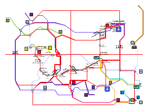 自创双语城市地铁线路图
