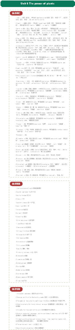 初中英语2024秋外研版Unit 6 The power of plants