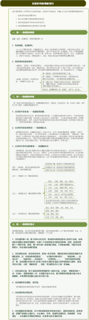 历史材料题做题技巧