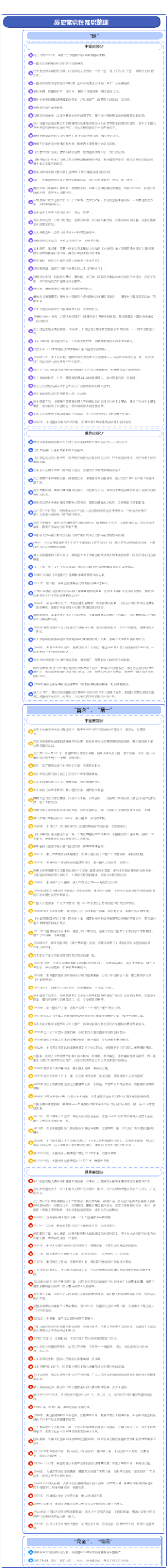 历史常识性知识整理初高中适用