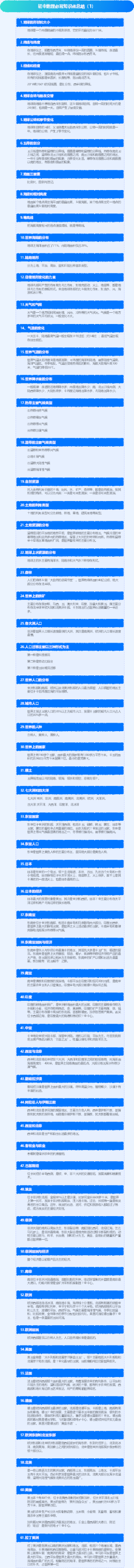 初中地理必背知识点总结