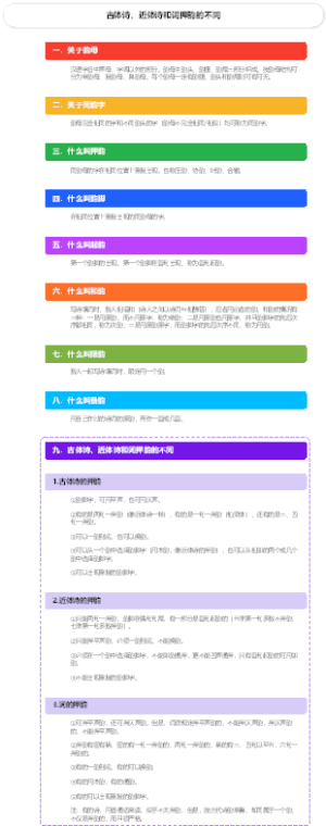 古体诗、近体诗和词押韵的不同