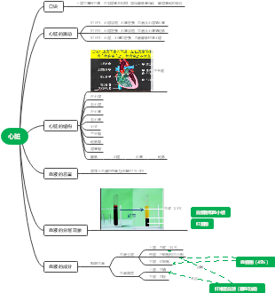 这是一篇关于心脏的思维导图,主要内容有口诀,心脏的跳动,心脏的结构