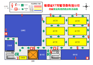福建省XT军警装备四层疏散图四色图