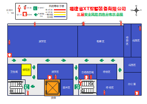 福建省XT军警装备三层疏散图四色图