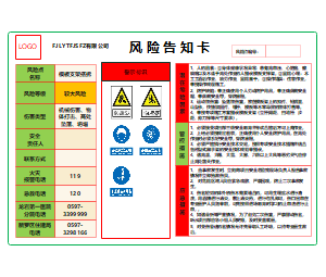 风险告知卡（模板支架搭拆）